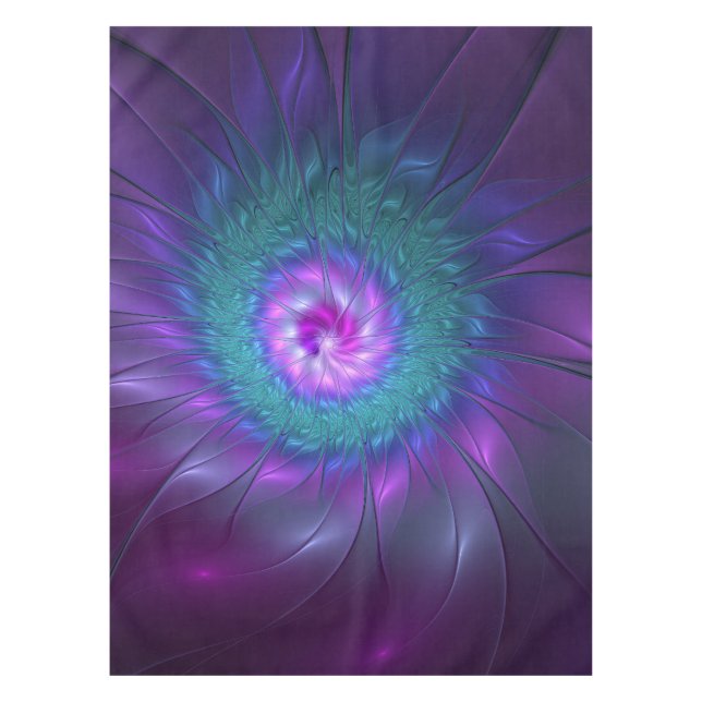 Abstract Floral Beauty Colourful Fractal Art Flowe Tablecloth (Front)