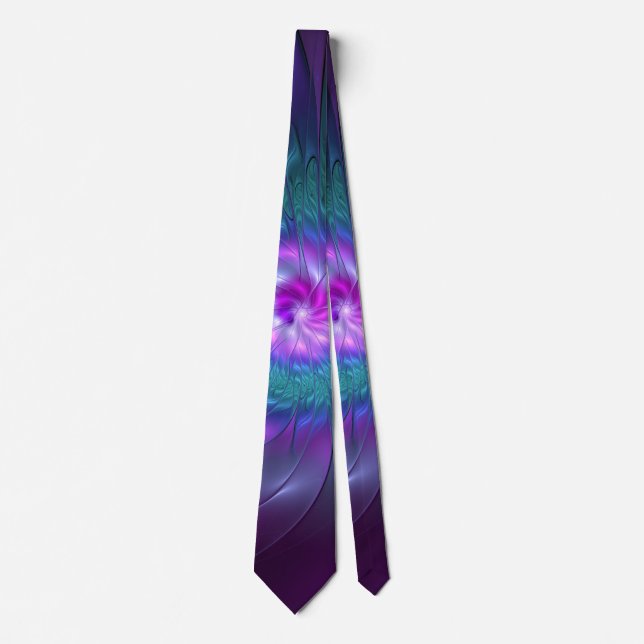 Abstract Floral Beauty Colourful Fractal Art Flowe Tie (Front)