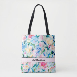 Abstract Floral Best Mimi Ever Tote Bag