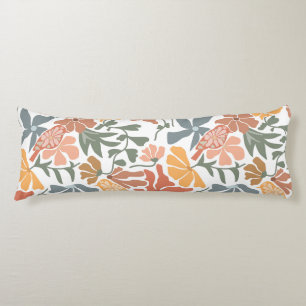 Abstract Floral & Birds Mid Century Modern Pattern Body Cushion