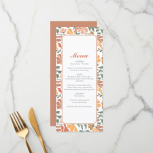 Abstract Floral & Birds Mid Century Modern Wedding Menu