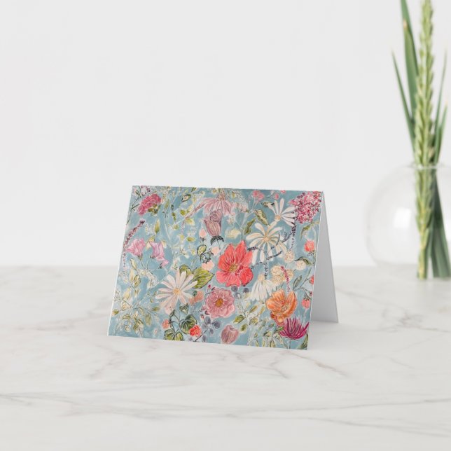 Abstract Floral blank note card (Front)