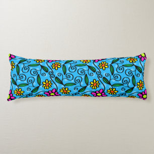 Abstract Floral Body Pillow