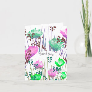 Abstract Floral Botanical Thank You Card