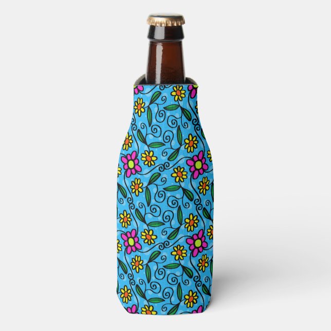 Abstract Floral Bottle Cooler (Bottle Front)