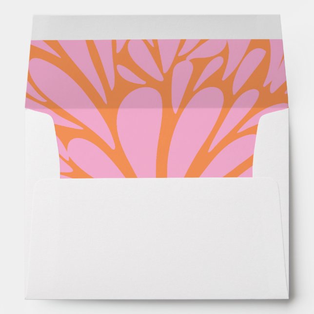 Abstract floral burst pattern pastel orange & pink envelope (Back (Bottom))