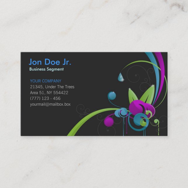Abstract floral business card (Front)
