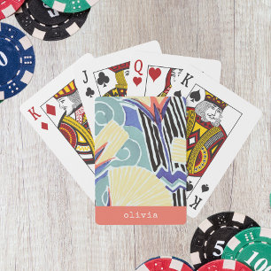 Abstract Floral by E.A. Séguy Personalised Name Playing Cards