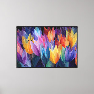 Abstract Floral Canvas Artwork – Modern Flower Wal Print