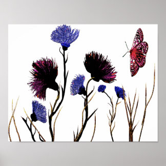 Abstract Floral Canvas Poster