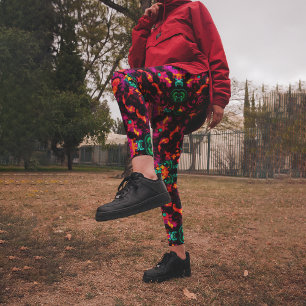 Abstract Floral Capri Leggings