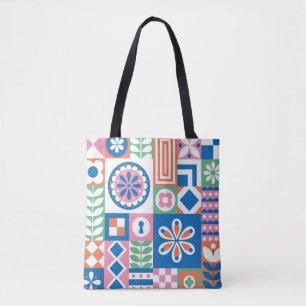 Abstract floral card. Seamless folklore pattern. S Tote Bag