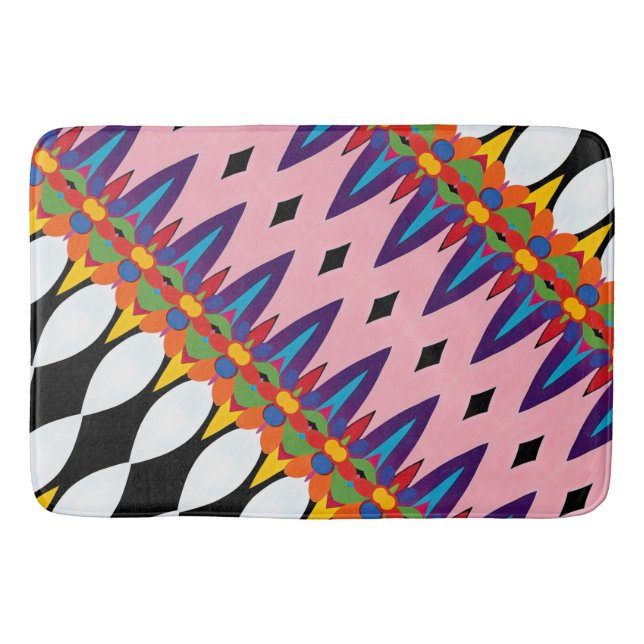 Abstract Floral Celebration Bath Mat (Front)