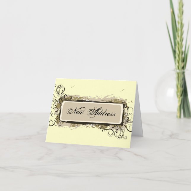 Abstract Floral Change of Address Announcement (Front)