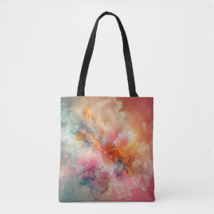 Abstract Floral Cloud Ink Landscape Tote Bag