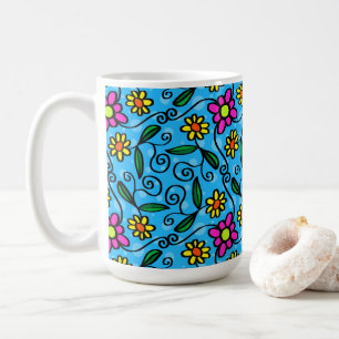 Abstract Floral Coffee Mug