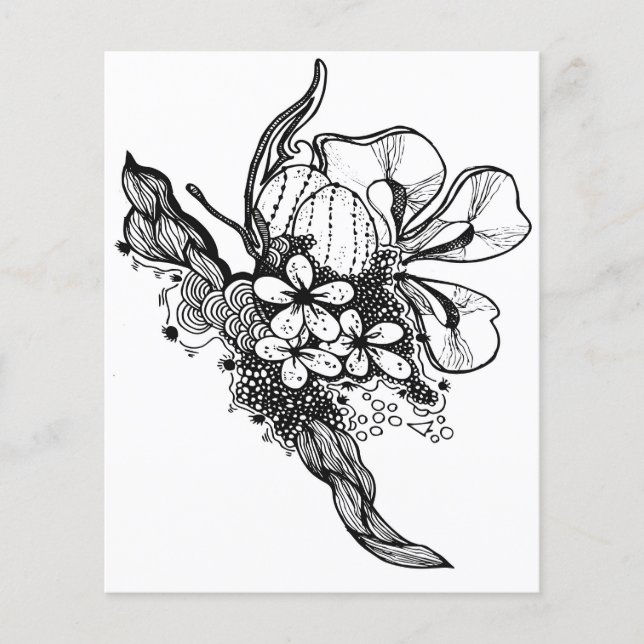 Abstract Floral Coloring Sheet (Front)