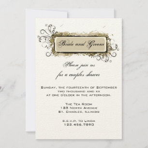 Abstract Floral Couples Wedding Shower Invitation