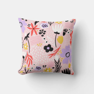 Abstract Floral: Creative Vintage Design. Cushion