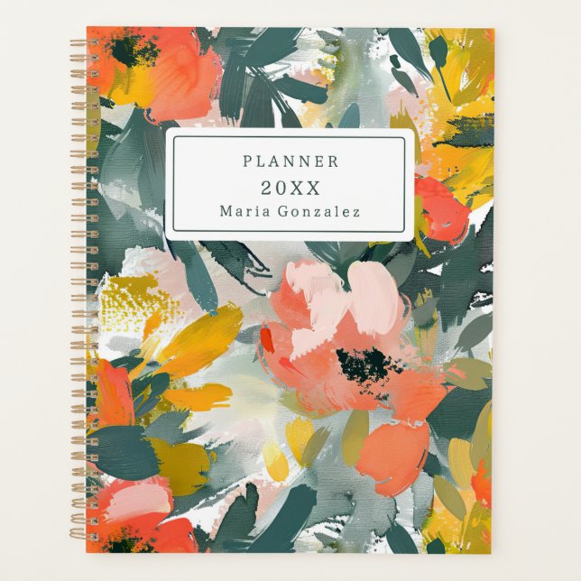 Abstract Floral Custom 2025 Weekly Planner (Front)