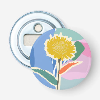 Abstract Floral Dandelion Colour Blocks Modern  Bottle Opener