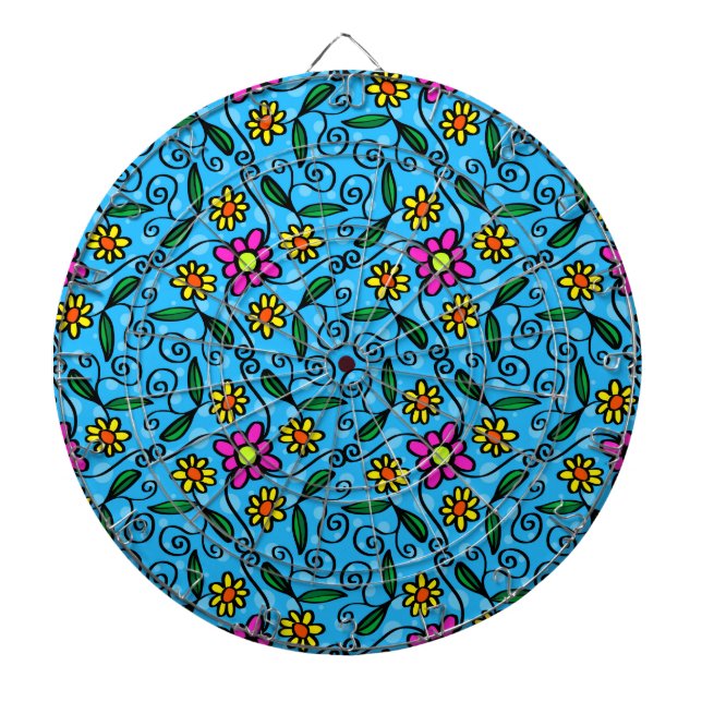 Abstract Floral Dart Board (Front)