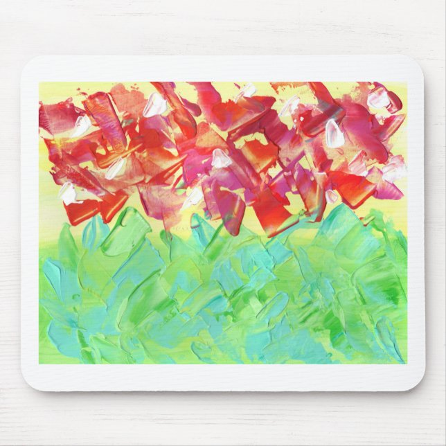 Abstract Floral Design from Original Painting Mouse Mat (Front)