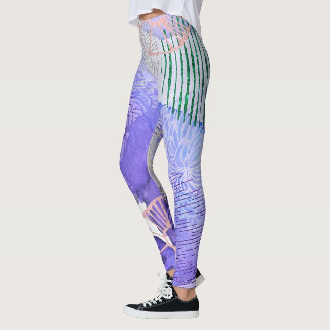 Abstract Floral Design Leggings (Left)
