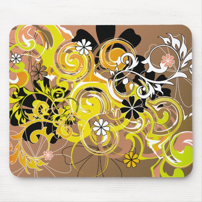 abstract floral design mouse mat (Front)