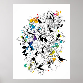 abstract floral design poster