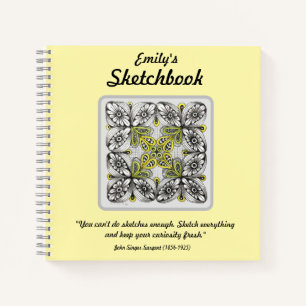 Abstract Floral Doodle Customisable Sketch Notebook