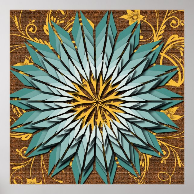 Abstract Floral Earth Tone Poster (Front)