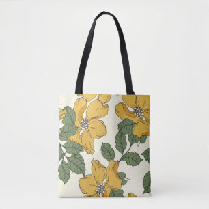 Abstract floral elegance, seamless background tote bag