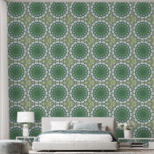 Abstract Floral Elegant Spring Green Wallpaper