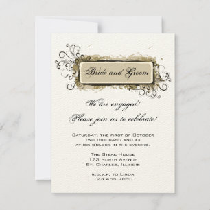 Abstract Floral Engagement Party Invitation