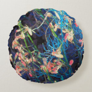 Abstract Floral Fantasy Round Cushion