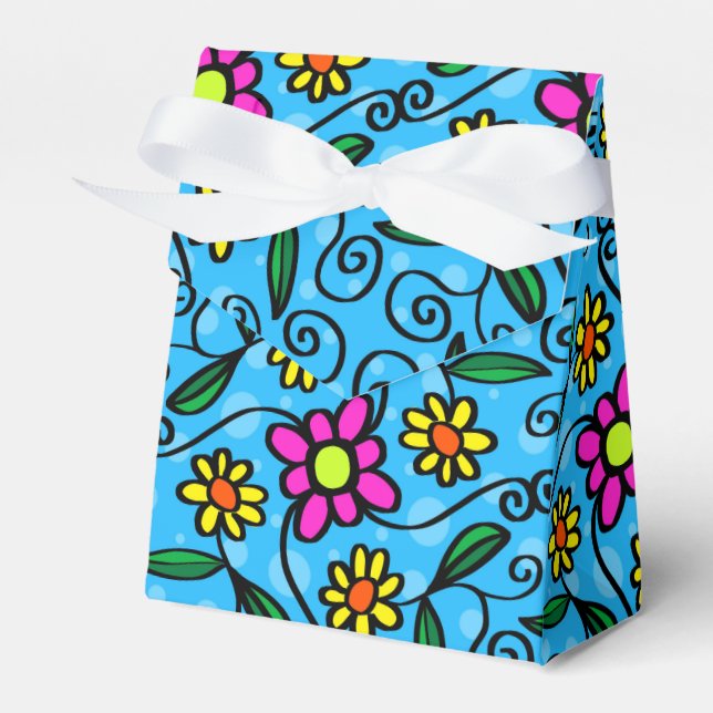 Abstract Floral Favour Box (Front Side)