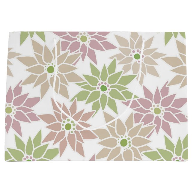 Abstract floral flowers romantic pattern cartoon p large gift bag (Front)