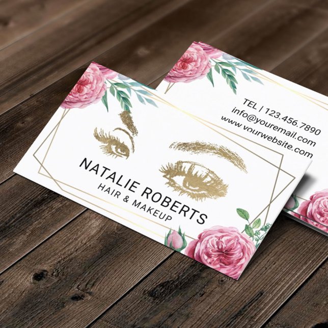 Abstract Floral Frame Makeup Artist Hair Stylist Business Card (Creator Uploaded)