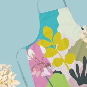 Abstract Floral Garden Colour Blocks Florist Apron