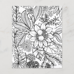 Abstract Floral Garden Design colouring In page