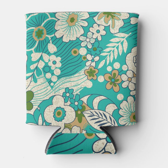 Abstract Floral Geometric: Seamless Pattern. Can Cooler (Front)