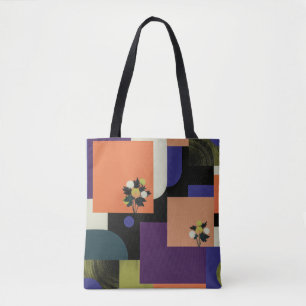 Abstract Floral Geometry Art Tote Bag