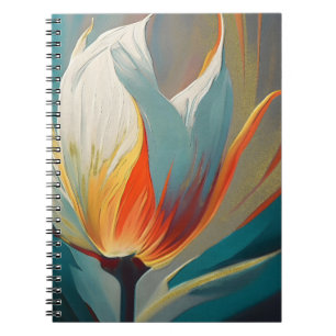 Abstract Floral Glow in Teal and Orange Notebook