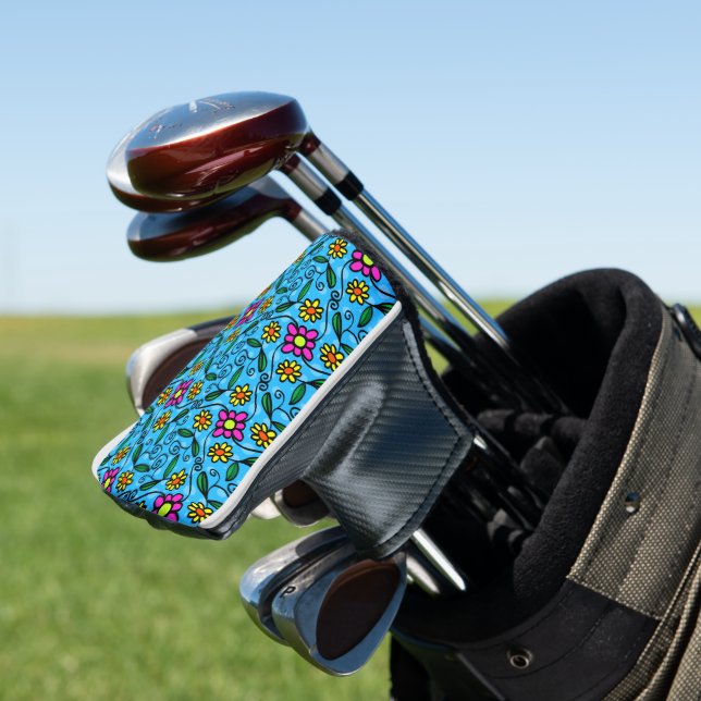 Abstract Floral Golf Head Cover (In Situ)