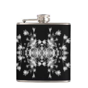 Abstract Floral Graphic Pattern Hip Flask