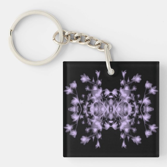 Abstract Floral Graphic Pattern Key Ring (Front)