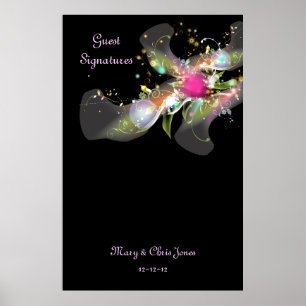 Abstract Floral Guest Signature Poster