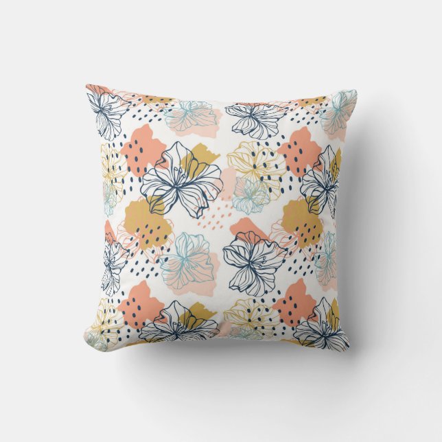 Abstract Floral Harmony Cushion (Front)