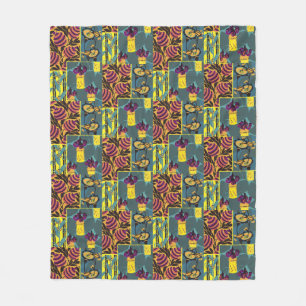 Abstract Floral Harmony Design Art Nouveau Fleece Blanket